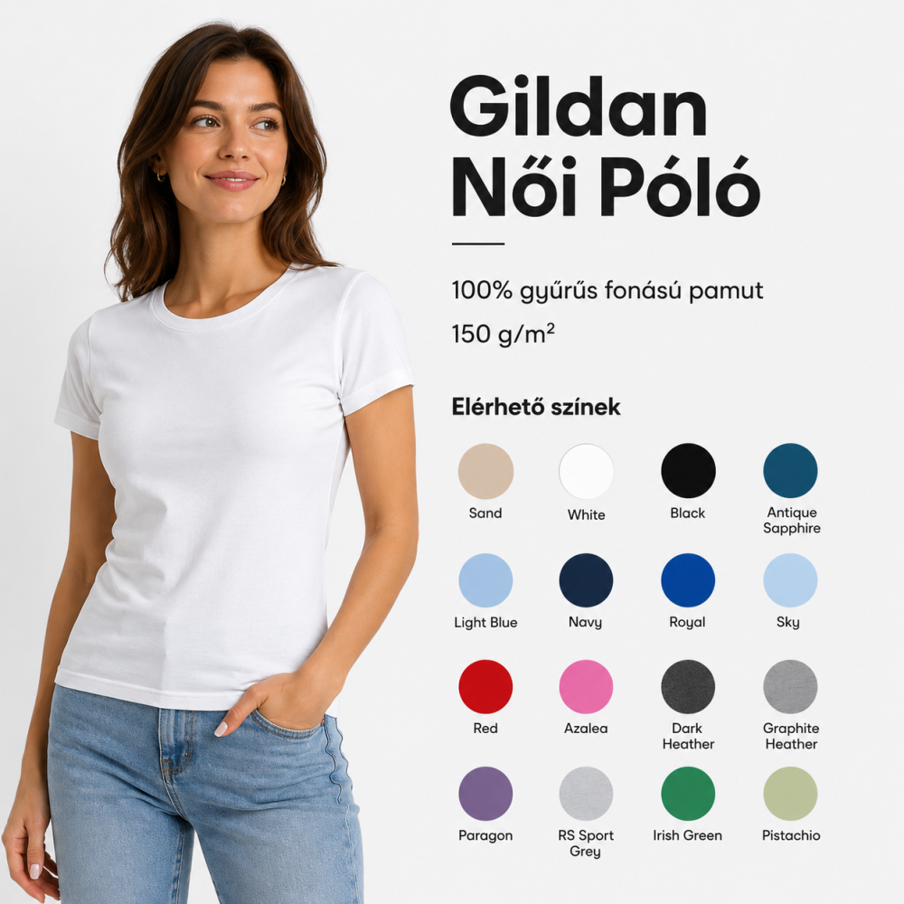 Egyedi női Póló - Gildan