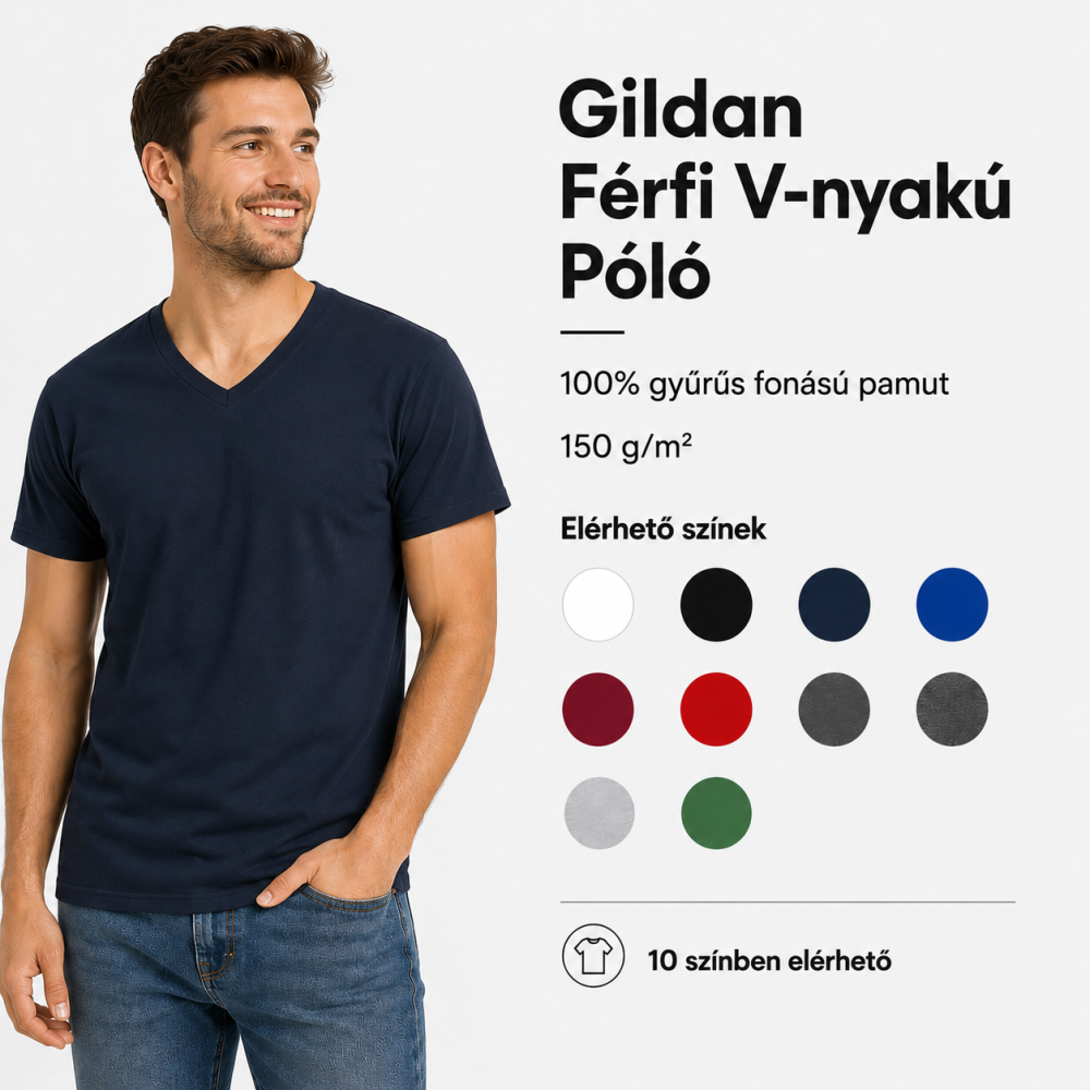 Egyedi póló - Gildan Softstyle férfi V-nyakú póló