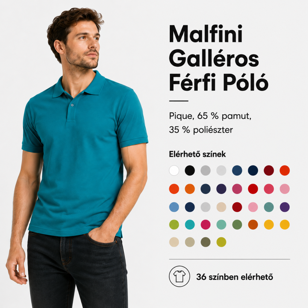 Egyedi Galléros Férfi Póló - Malfini