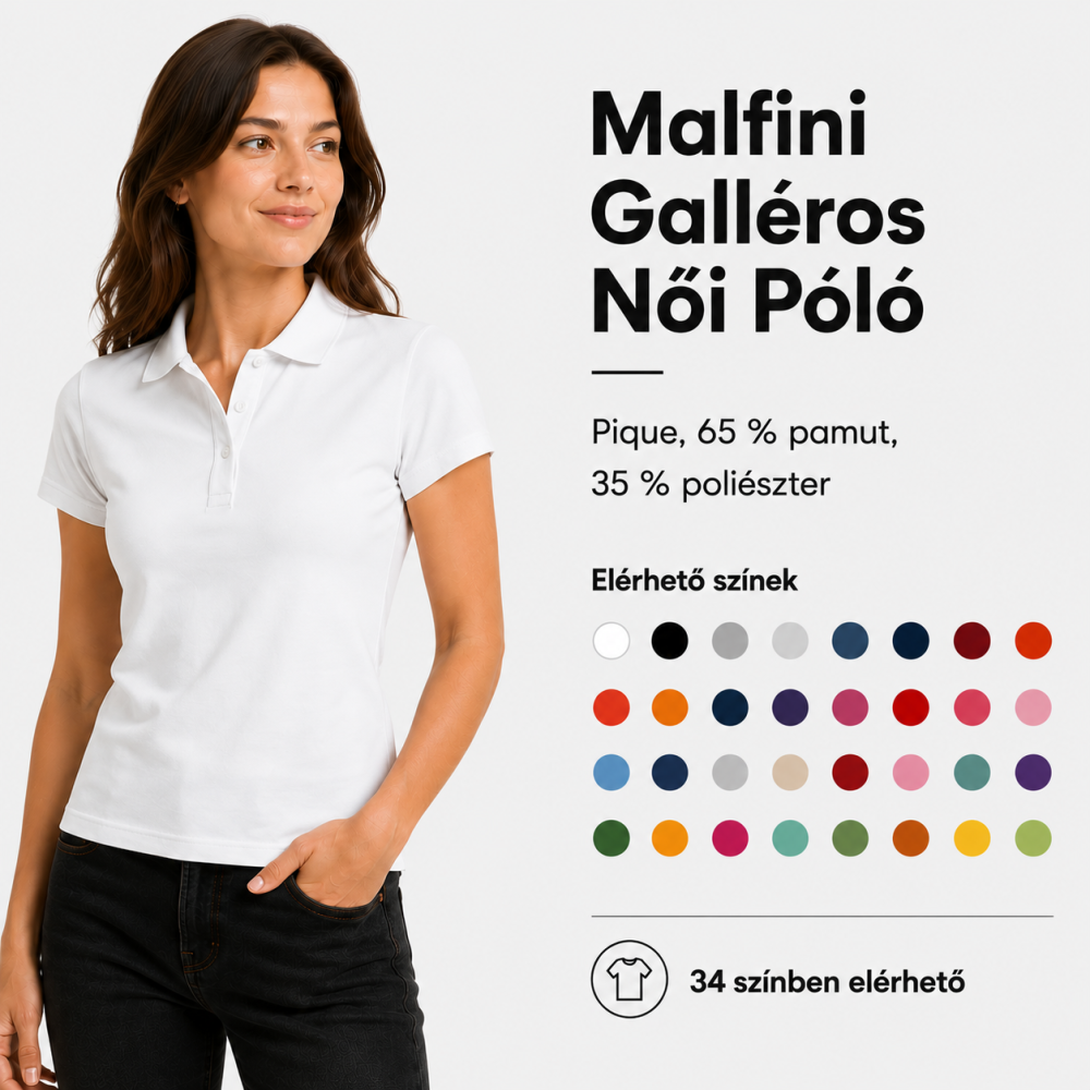 Egyedi Galléros Női Póló - Malfini