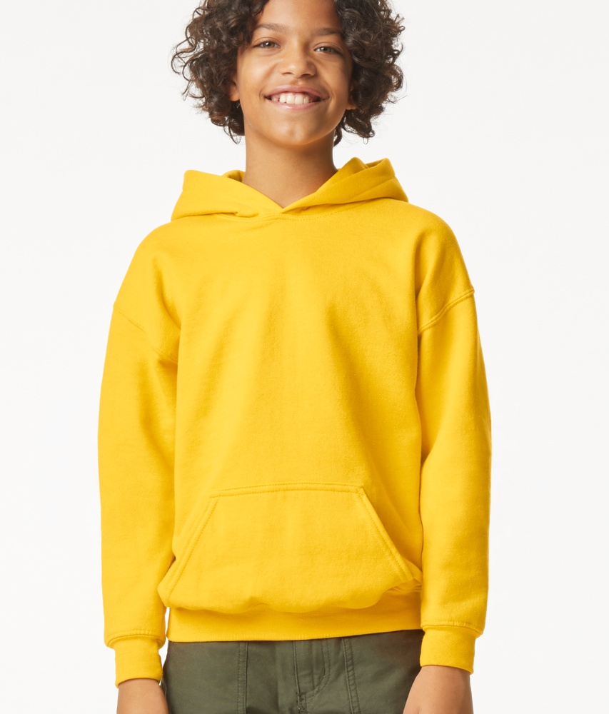 Egyedi gyerek pulcsi - GIBSF500 SOFTSTYLE® MIDWEIGHT FLEECE YOUTH HOODIE