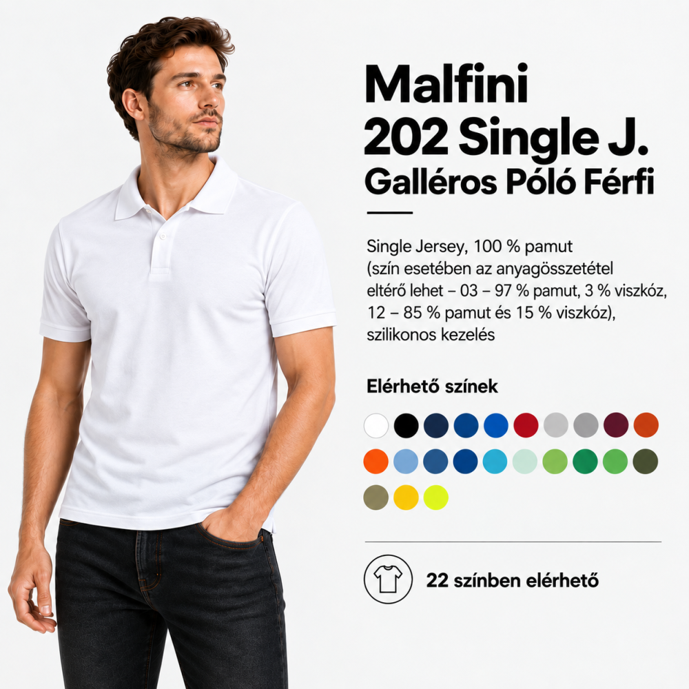 Malfini Single J. Férfi Galléros póló