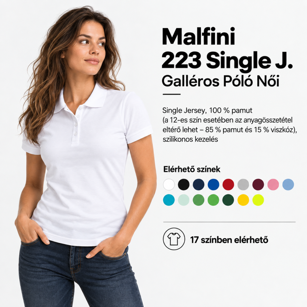 Malfini Single J. Női Galléros póló