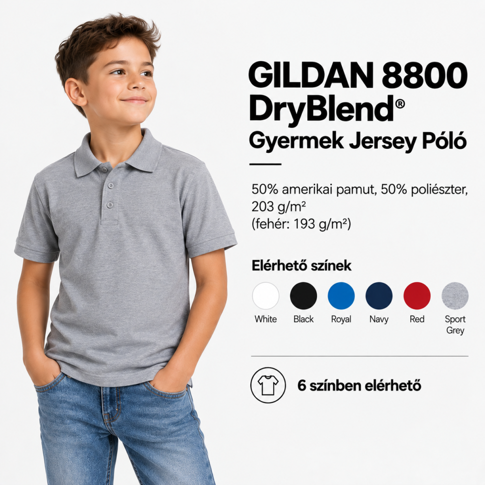 DRYBLEND® GYERMEK JERSEY PÓLÓ