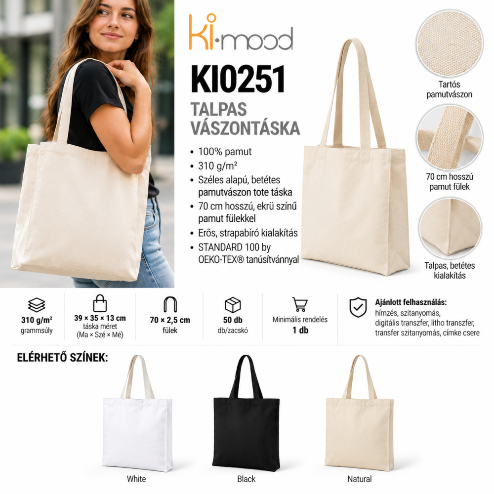 Kimood Vászontáska Talpas Vászontáska