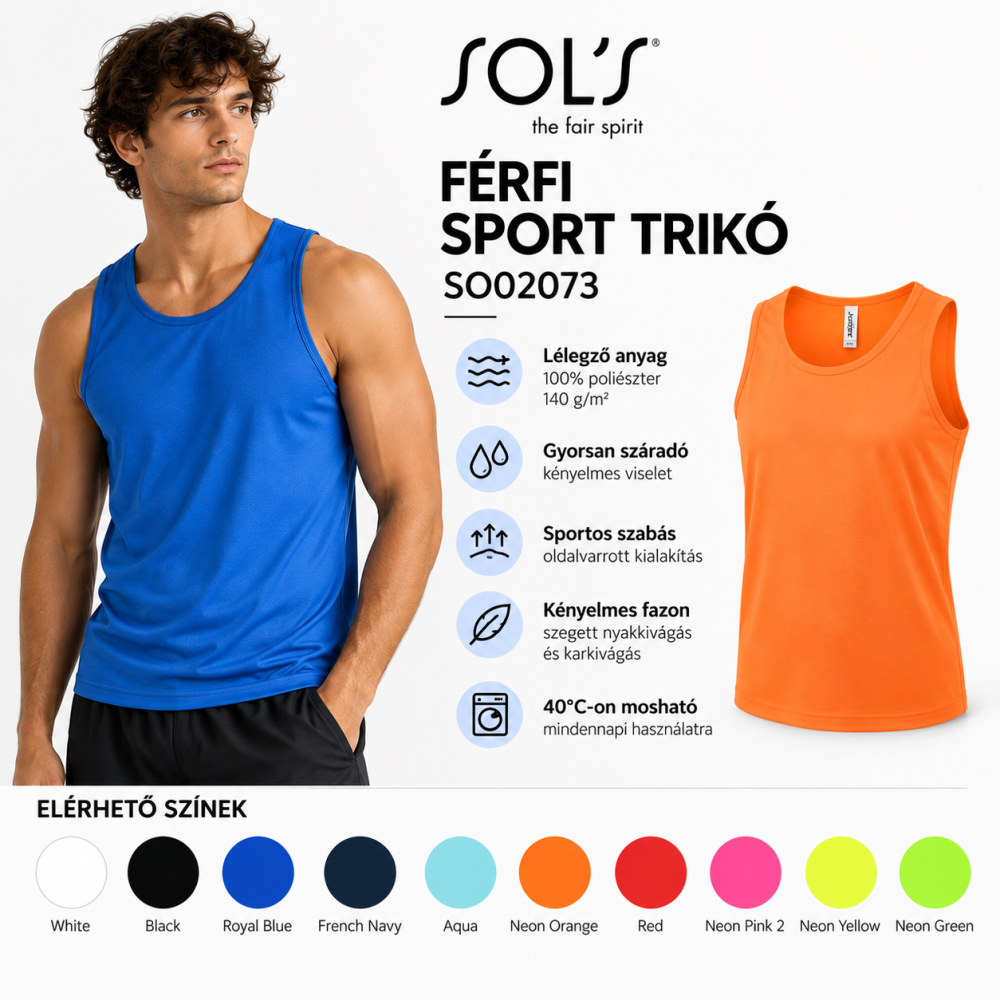 SOL'S SPORTY - FÉRFI SPORT TRIKÓ